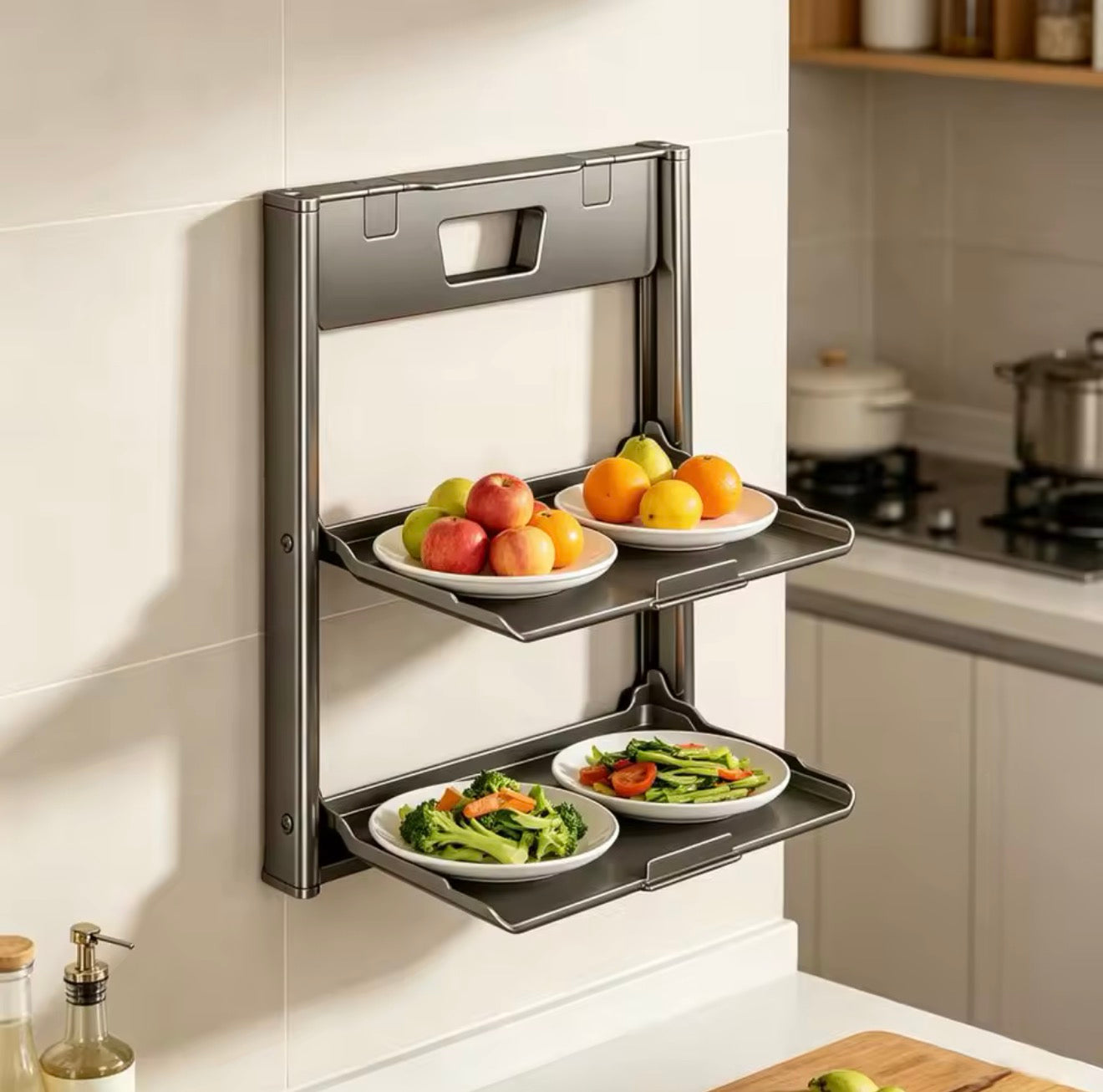 Kitchen Unit Racks Foldable Wall-Mounted Kitchen Storage Rack – DreamyPets
