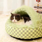 Cozy Hooded Cat Bed