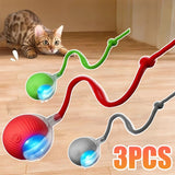 New Cat Interactive Ball Toy Automatic Rolling Ball Faux Tail Rechargeable Smart Pet Electric Toy Dog Cat Training Imitate Mouse