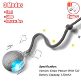 Rechargeable Automatic Rolling Ball Cat Toy – Fake Tail, Imitate Mouse, Electric Interactive for Cats & Dogs