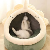 Deep Sleep Cat Bed Cartoon Pet Bed Foldable Removable Washable Pet Sleeping Bed for Small Dog Mat Bag Cave Cats Bed