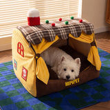 Pet Christmas House Bed 🎄