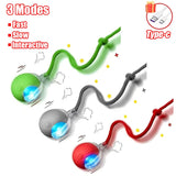 New Cat Interactive Ball Toy Automatic Rolling Ball Faux Tail Rechargeable Smart Pet Electric Toy Dog Cat Training Imitate Mouse