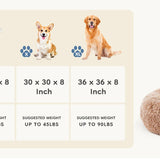 JHK Calming Dog Bed for Medium to Large Dogs Washable Large Pet Bed Anti-Slip Round Fluffy Plush Faux Fur Dog Bed