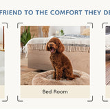 JHK Calming Dog Bed for Medium to Large Dogs Washable Large Pet Bed Anti-Slip Round Fluffy Plush Faux Fur Dog Bed